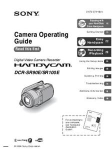 Sony DCR SR 100 manual. Camera Instructions.